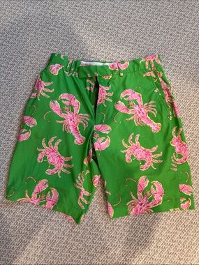 RLX Ralph Lauren Pink Lobster Print Golf Shorts | Size 30